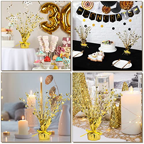 Crowye 3 Pieces Metallic Foil Spray Centerpiece Christmas Party Star Table Decoration Burst Centerpieces Fall Table Decor ...