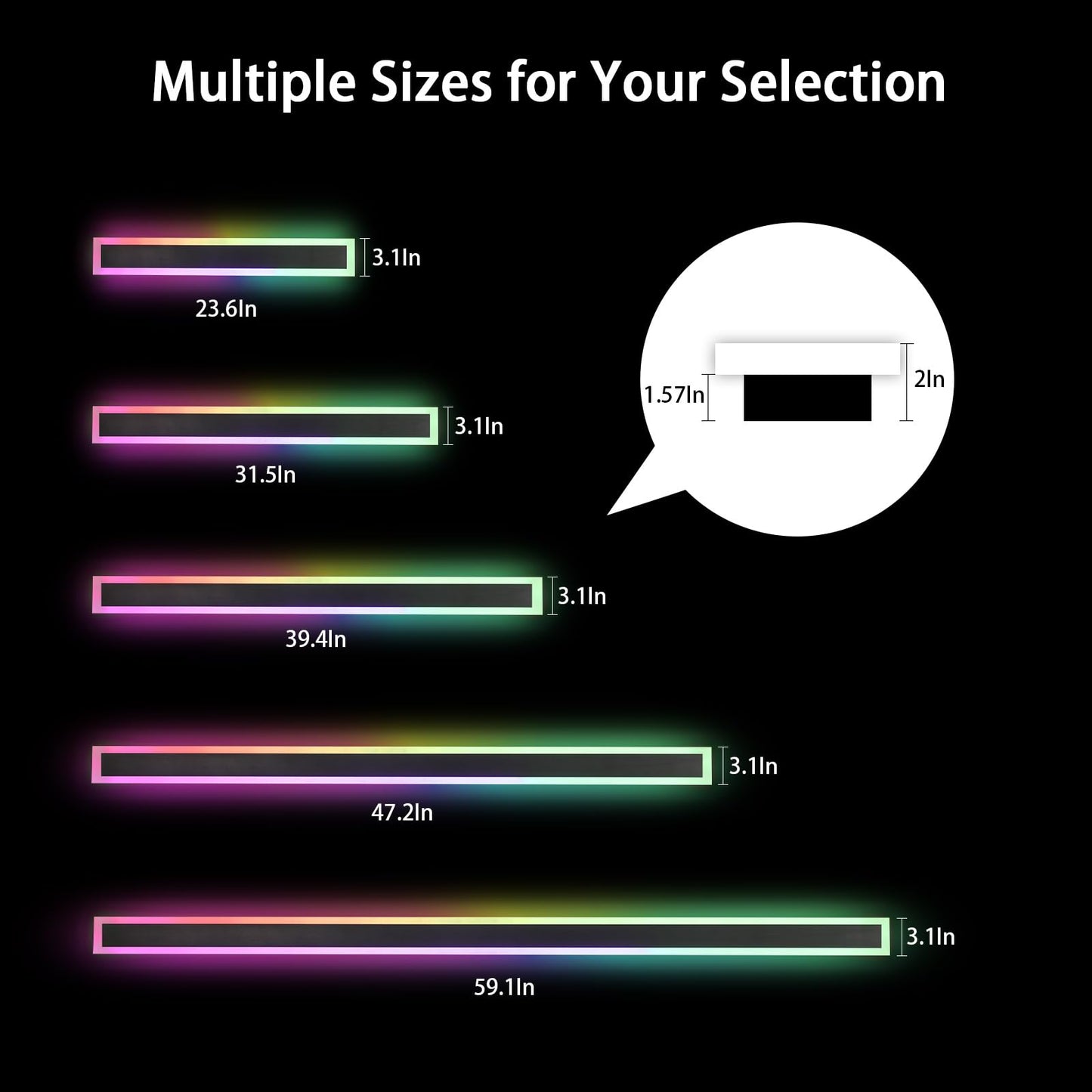 SUCICNISD 2pack 39.4In Modern Outdoor Lights, RGB Exterior Wall Light Fixtures Dimmable Black Linear Wall Sconce Wall Mount with Remote Control for House, Garage, Patio, Porch