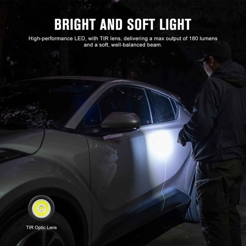 OLIGHT Baton4 Rechargeable LED Pocket Flashlight 1300 Lumens Bundle with I1R 2 Pro EOS 180 lm Keychain Light