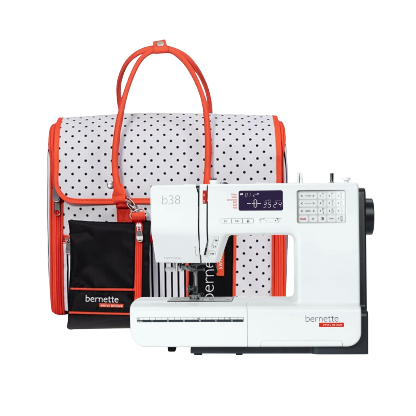 Bernette B38 Computerized Sewing Machine for Quilting & Embroidery with Free Tote Bag – Heavy-Duty, Portable with LCD Display for Seamless Stitching & Creative Sewing Projects