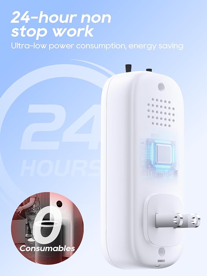 Cat Litter Deodorizer Plug in - Ozone-Free Negative Ion Air Purifier for Litter Box, Compact Odor Eliminator for Strong Pet Odors, Dog Odor Eliminators for Home, Bedroom, Kitchen (white 3pcs)