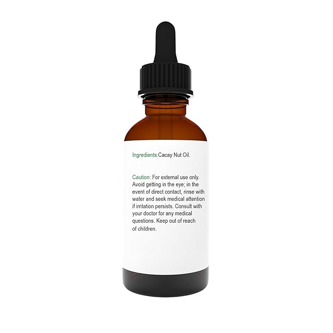 CACAY NUT OIL 100% Pure & Natural, Unrefined, Cold-Pressed For Face, Dry Skin, Nails, Lips, Body & Hair - Reduce Hair Breakage, Appearance of Scars from Psoriasis, Eczema & Acne