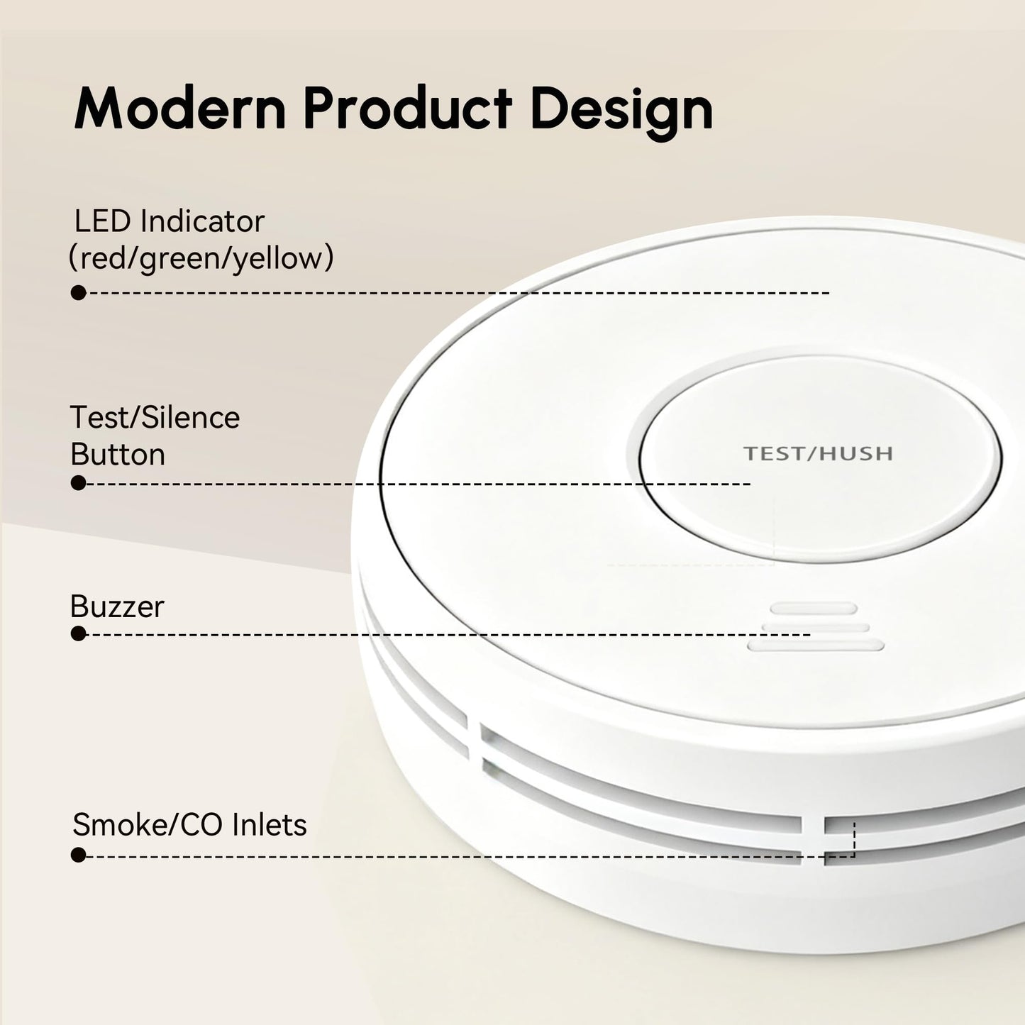 KARUOTOP 10-Year Battery Smoke and Carbon Monoxide Detectors, Fire Alarm CO Detector with Large Test/Silence Button, Easy Adhesive or Screw Mount, 4-Pack