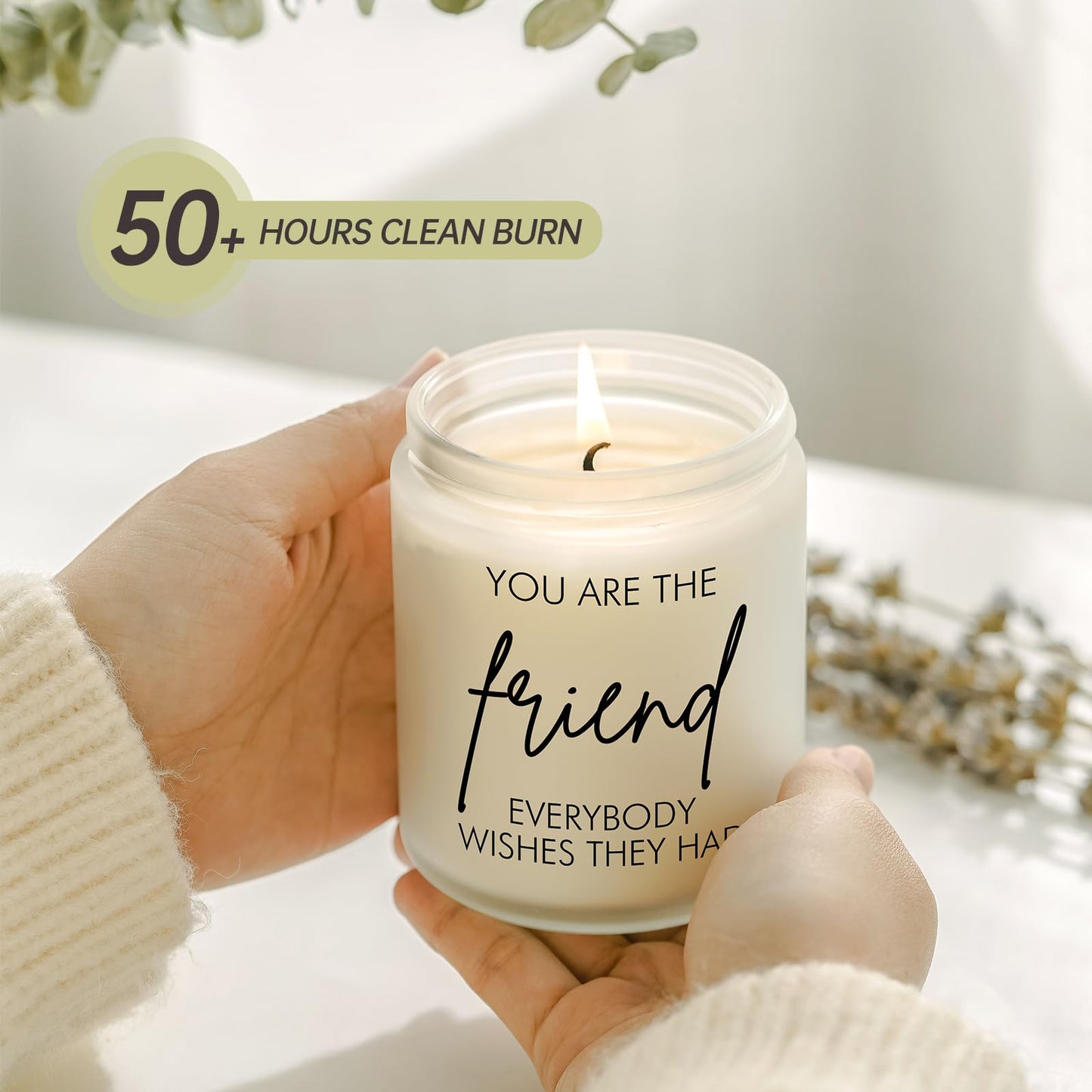Best Friend Candles Gifts for Women, Birthday Christmas Gift for Female, Friendship Gifts Idea for Women Friends, Bestie, BFF, Soul Sister, Funny Present for Man Woman, Lavender Scented Soy Wax Candle