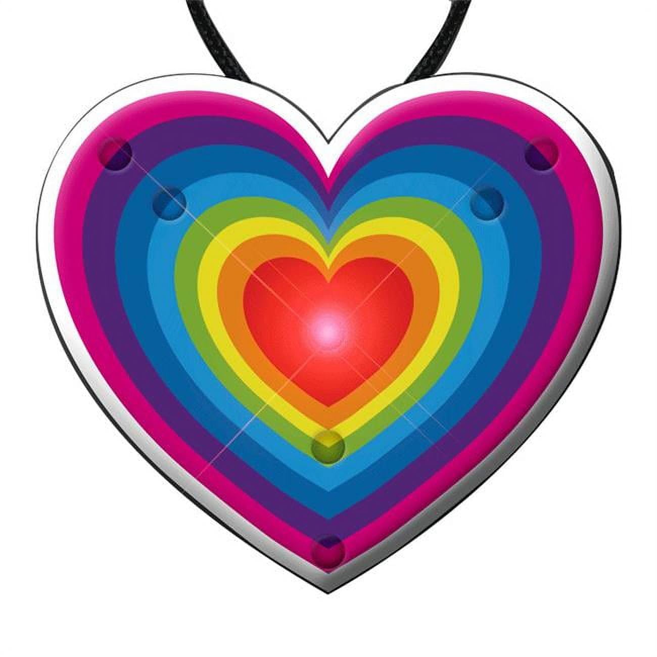 blinkee Flashing Retro Love Rainbow Heart Pendant Necklace