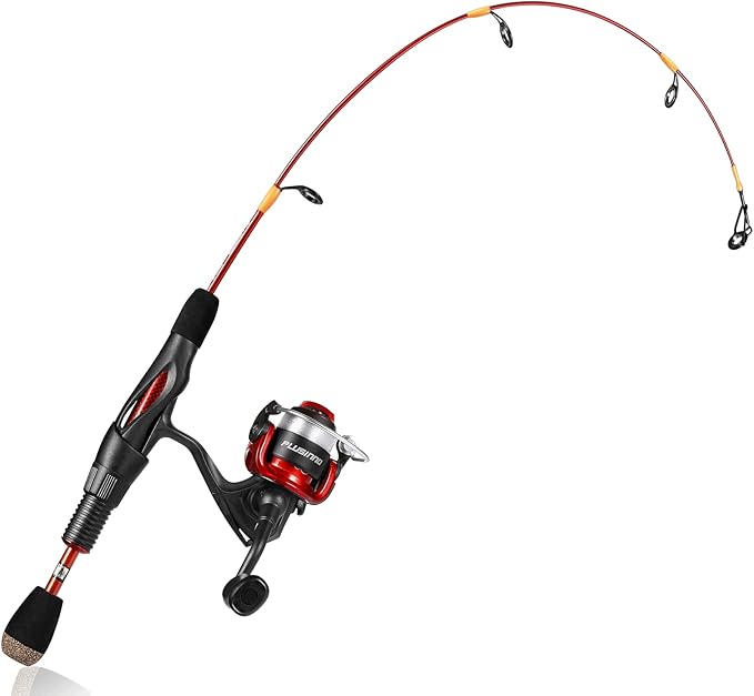 PLUSINNO Ice Fishing Rod, Ultralight and Sensitive Ice Fishing Rod and Reel Combo, 26"/27"/28" for Trout, Walleye, Perch, ...