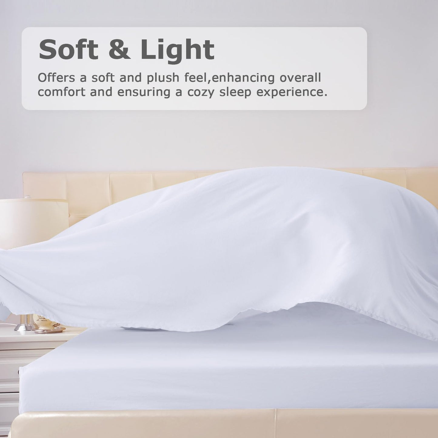 Homilay Twin Size Bed Sheet Set - 3 Piece Soft Microfiber Sheets with Deep Pockets, Cooling Technology, and Wrinkle-Free Pillowcase. Hotel-Quality, Durable Bedding, Brilliant White