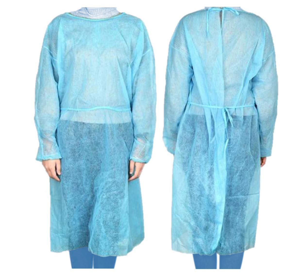 Dealmed Blue Isolation Gown – Disposable Medical Gowns, Latex-Free, Perfect for Hospitals, Medical Facilities, and Physicians’ Offices (Pack of 10)