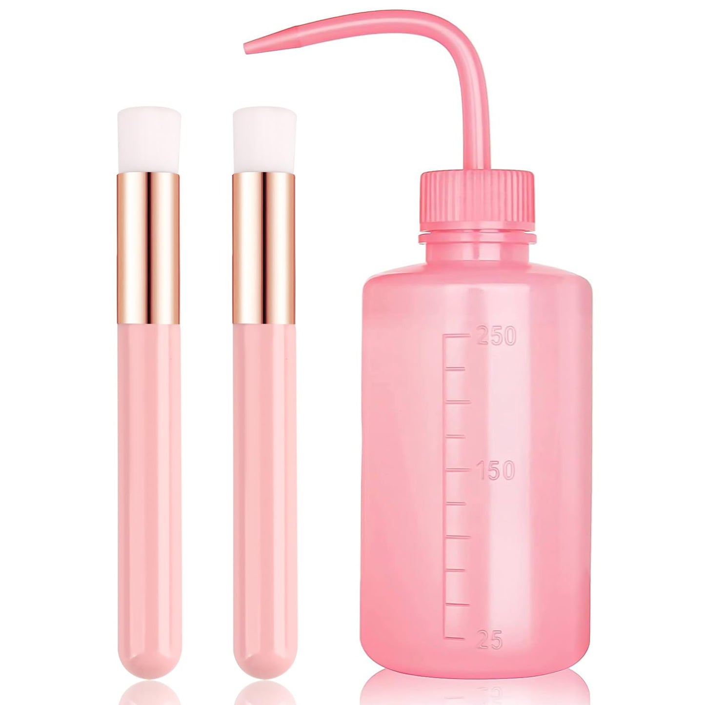 3 PCS Lash Shampoo Brush Sets with 1pcs 250 ML Plastic Satety Lash Tatoo Wash Bottles 2PCS Nose Blackhead Facial Cleaning Brush