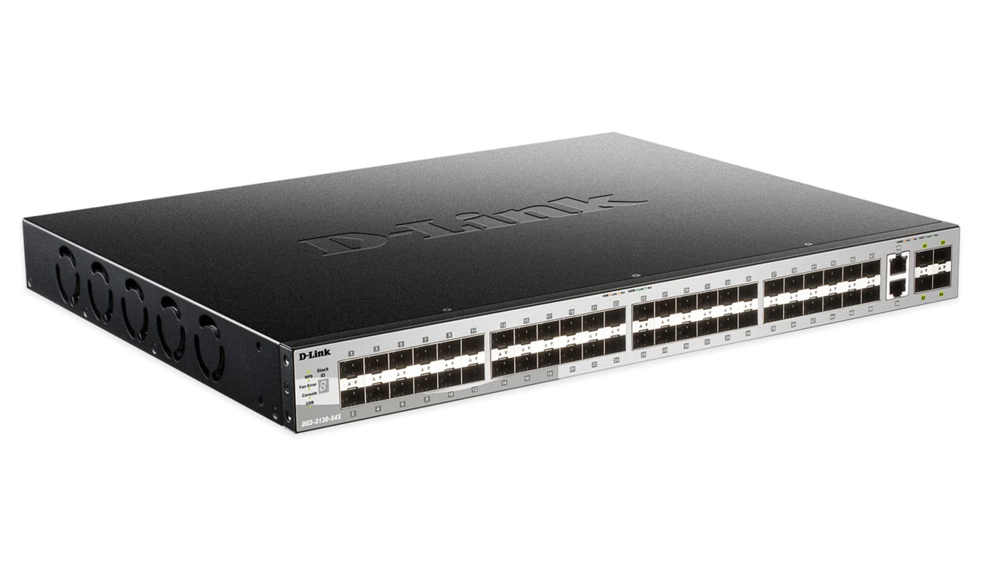 D-Link 48-Port Gigabit Ethernet Switch, Lite Layer 3 Stackable Managed, 48X Sfp Ports, 2X 10Gbase-T, 4X 10G Sfp+ Ports (Dgs-3130