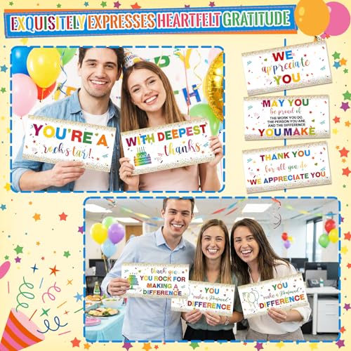 Tinlade 24 Designs Employee Appreciation Photo Booth Props 11 x 5.5 Inch We Appreciate You Party Decor Thank You Prop PVC ...