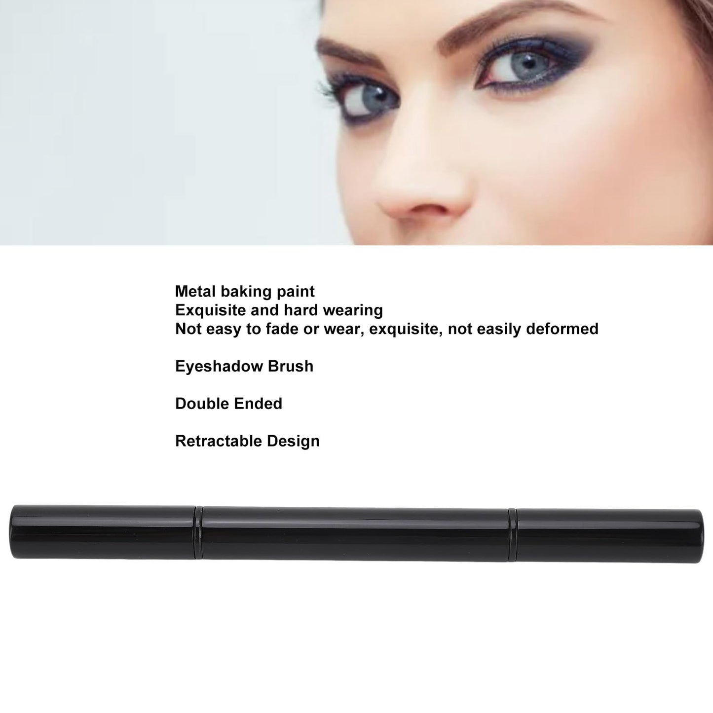 Chazcool Dual Ended Eyeshadow Brush, Blending Eyeshadow Brush with Cap, Eye Makeup Brushes for Outdoor Travel
