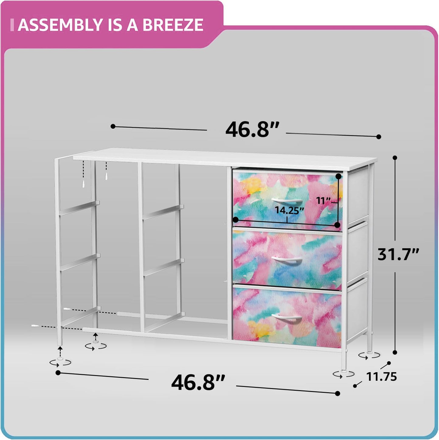 Sorbus Kids Dresser with 9 Drawers - Storage Unit Organizer Chest for Clothes - Bedroom, Kids Room, Nursery, & Closet