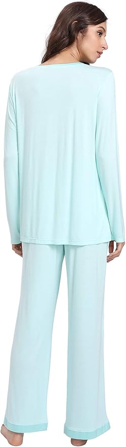 GYS Viscose from Bamboo Women's Pajama Sets Super Soft Long Sleeve Sleepwear Comfy Winter Pjs Sets S-4X