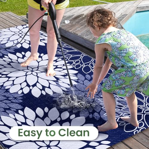 LuxStep Outdoor Rug Waterproof Outdoor Plastic Straw Rug Reversible Patio Rug Mat Outdoor Decor Large Area Mats for RV, Pi...