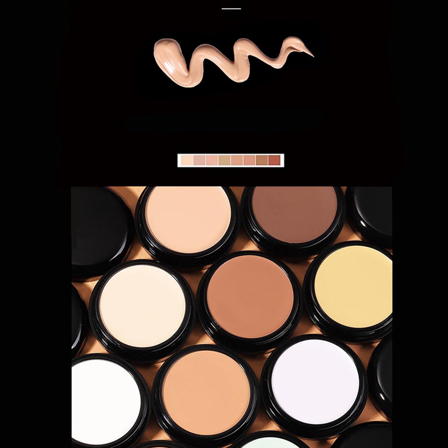 Mallofusa Single Color Face Makeup Concealer Foundation Palette Creamy Moisturizing Concealing 0.49oz (Light Beige)