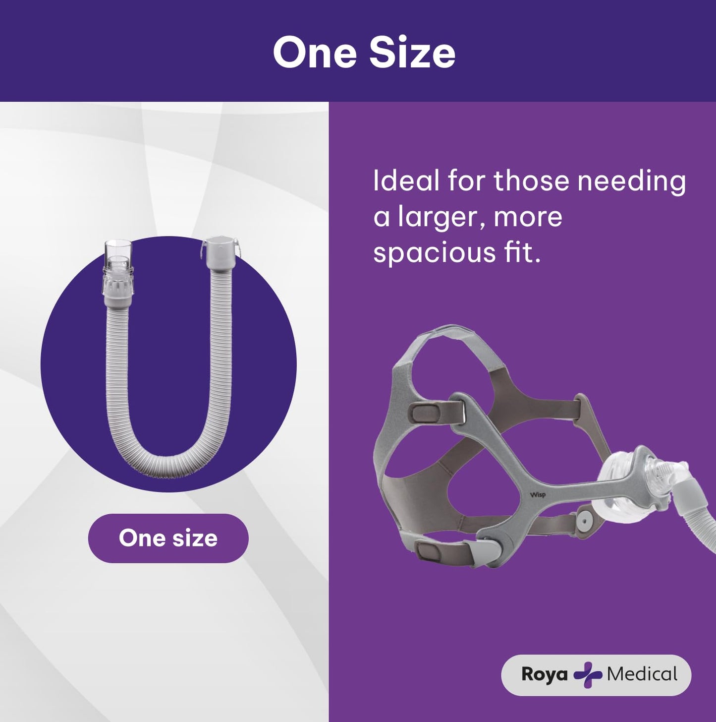 Roya Medical Replacement Connecting Hose for Wisp Nasal Mask, Pack of 2
