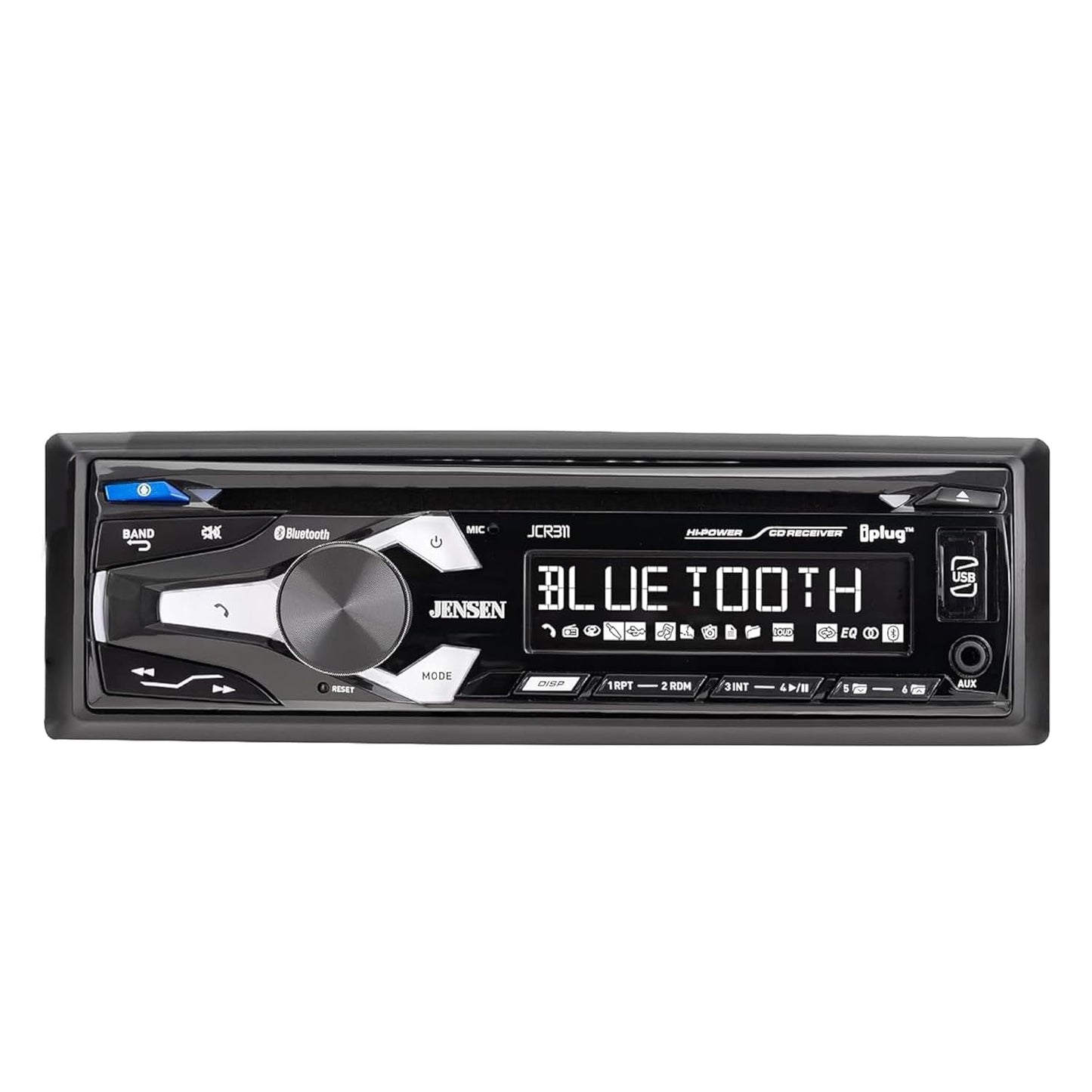 Jensen Jcr311 10 Character Lcd Single Din Car Stereo Radio Cd Player Push To Talk Assistant Bluetooth Hands Free Calling & Music