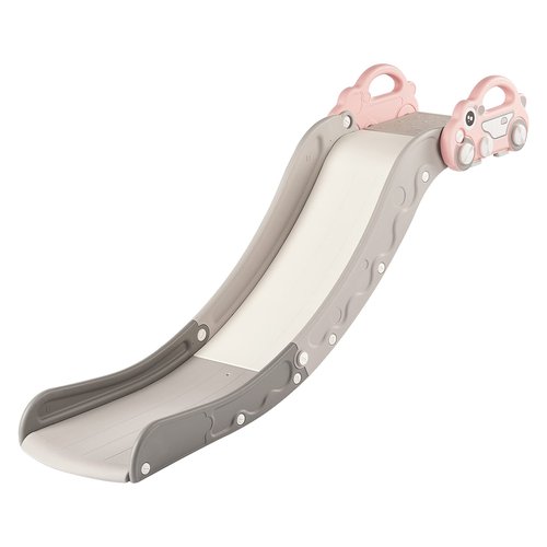 Indoor Kids Baby Couch Slide for Toddler 1-3, Sofa Slide Add-on Attachment for Bed Nugget Playgrounds, with Secure Base Guardrail, Gentle Slope Extended Buffer Zone, Fun Car Design, Pink