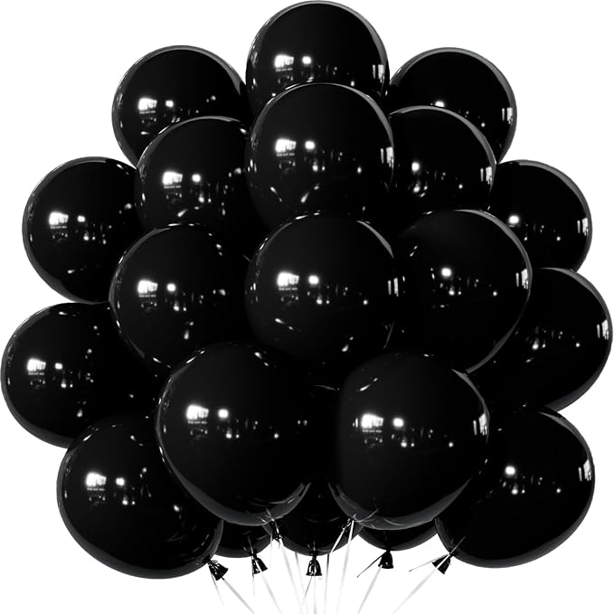 Black Balloons 12 Inch –24pcs Latex Party Balloons for Birthday, Baby Shower, DIY Party Decorations, Perfect for Small Gat...