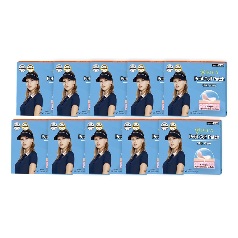 BLOCK&CARE Golf Patches for Sun Protection UV Protection Facial Patches for Outdoor Activities 5Pairs of Sunblock Gel Patches wi