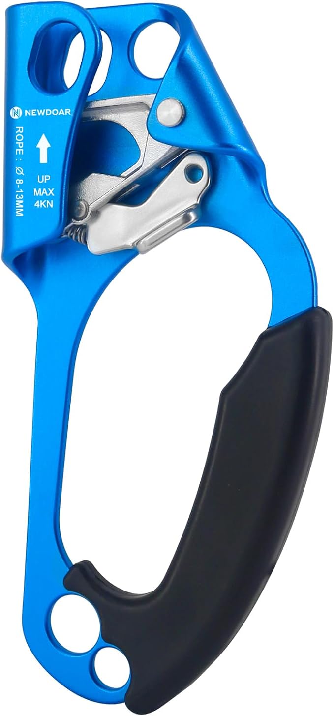 NewDoar UIAA & CE Certified Hand Ascender Rock Climbing Tree Arborist Rappelling Gear Equipment Rope Clamp for 8~13MM Rope