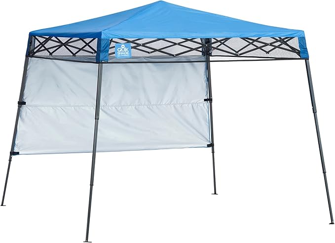 Quik Shade Go Hybrid 6' x 6' Sun Protection Pop-Up Compact and Lightweight 7' x 7' Base Slant Leg Backpack Canopy, Regatta...