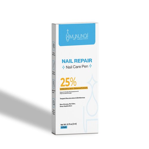 MyNuNail Nail Care/Conditioning Pen – Botanical Oils for Healthy, Clear-Looking Toenails and Fingernails – Fast Precision Brush Application Nail Repair Pen, Appearance of Clear Nails - Pack of 6