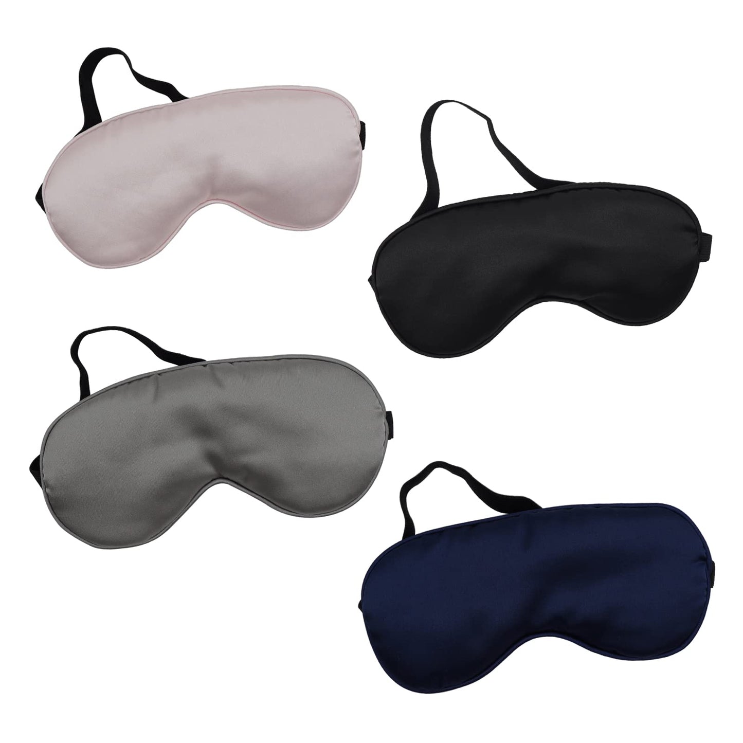 LERSVICVIL 4 Pack Eye Mask for Sleeping Silky Soft Satin Blindfold Adjustable Strap Night Eye Cover for Women Men