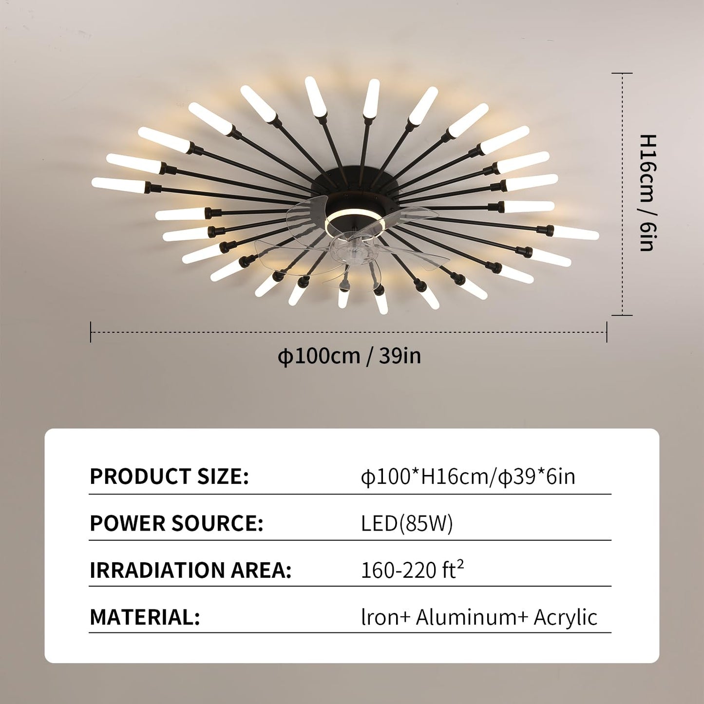 AVLRM 39" Modern Ceiling Fan with Lights,3-Color Dimmable LED, Low Profile Ceiling Fans with 6-Speed Quiet Motor,Flush Mount Ceiling Fan and Remote Control for Living Room,Dining Room,Bedroom