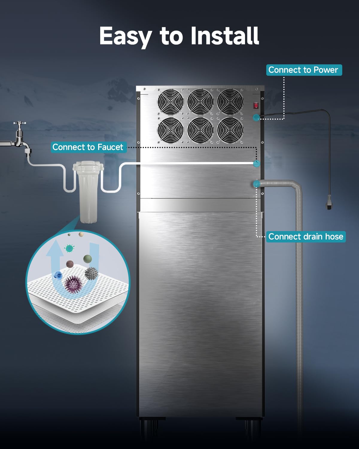 EUHOMY Commercial Ice Maker Machine,600lbs/24H,Industrial Ice Machine with 300lbs Storage Bin,Ice Ready in 10-15 Mins,SECOP Compressor&ETL,Stainless Steel Ice Maker for Bar/Cafe/Restaurant/Business