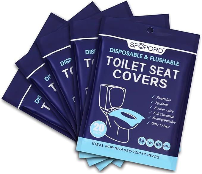 SFOPORD XL 100PCS Toilet Seat Covers Disposable - Flushable Paper Toilet Seat Cover is Travel Accessories, Travel Essentia...