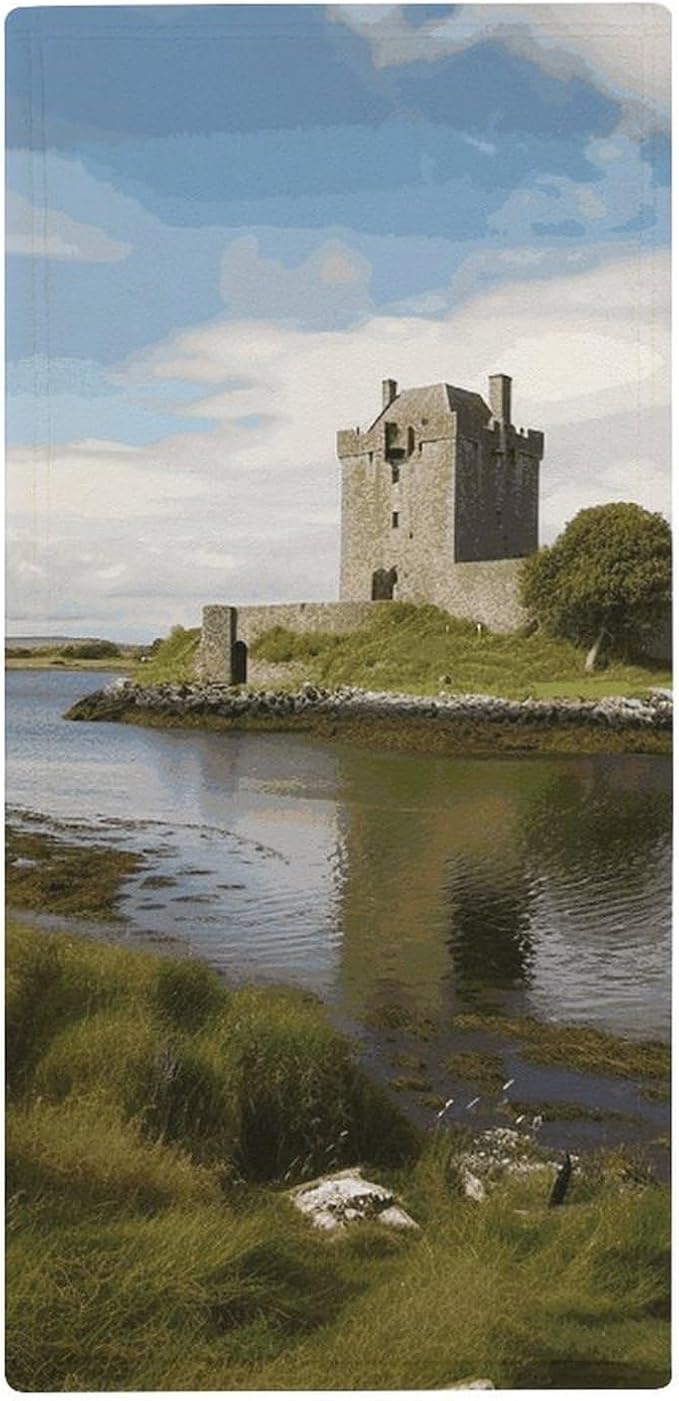 JTREHY View of The Dunguaire Castle Towel Soft Lightweight Microfiber Towel Highly Absorbent Quick Drying Towels Male and ...