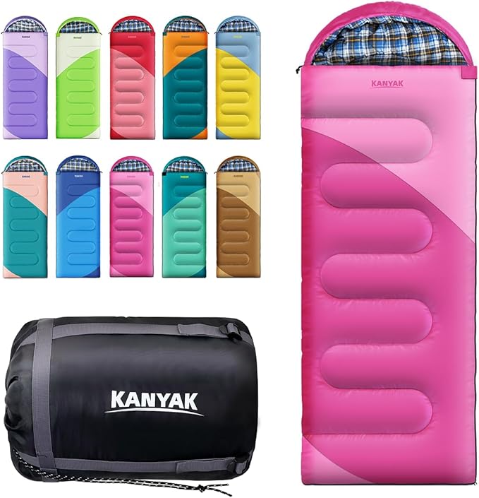 Camping Sleeping Bag, 32℉ Sleeping Bags for Adults Kids Teens Cold Weather Warm Sleeping Bag Winter for 3-4 Season Campin...