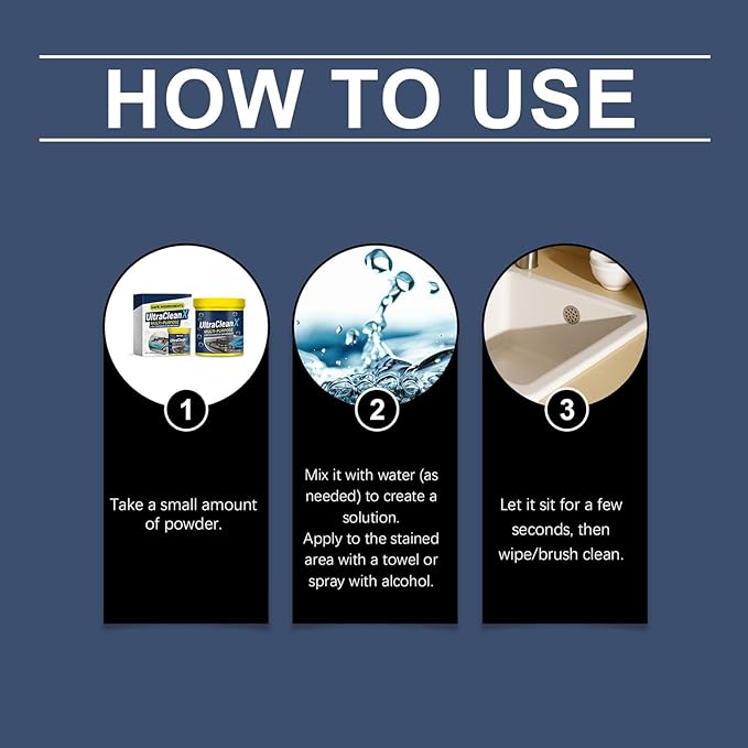 Powder Cleaner – Toilet Cleaning Powder and Powered Cooker Degreaser for Bathroom, Kitchen, Household Use on Glass, Sink, Oven, Bathtub, Wall, Floor, Bowl, Daily Deep Cleaning