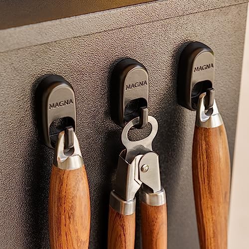 Pellet Smoker Grill Magnetic Hooks 3 Pack - Attach to Pellet Hopper to Hang Your Grilling Utensils and Accessories from - Compatible with Pellet Smokers Like Traeger, Pit Boss, Z Grills, Camp Chef