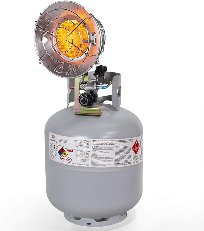 XtremepowerUS 15,000 BTU Propane Tank Top Heater Single Infrared Heater Safety Shut-off Valve & Tip-over Switch, for Outdoor