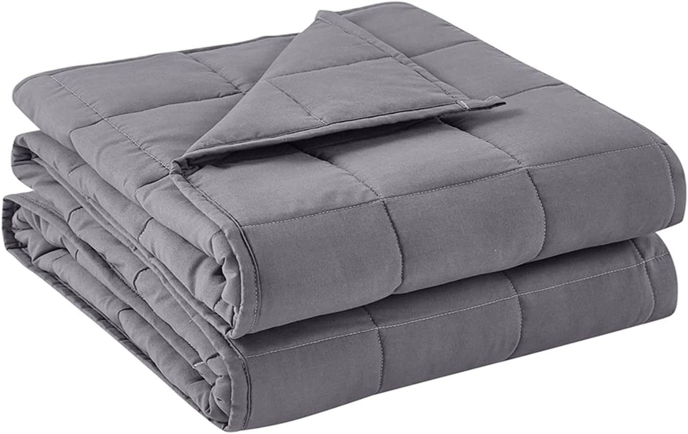 BB BLINBLIN Adult Weighted Blanket Heavy Blanket, Calm and Sleep, Premium Soft and Comfortable Material and Glass Beads (Dark Grey, 60''x80'' 25lbs), Suit for Adult(~240lb) Use on Queen/King Bed…