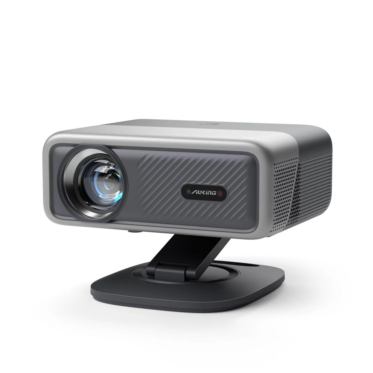 [Compatible with Netflix &AI Auto Focus]AuKing Smart Projector with Wifi and Bluetooth,Auto Focus&Keystone Projector,3D DoIby Audio, Outdoor Projector with Omnidirectional Rotating Stand(Grey)