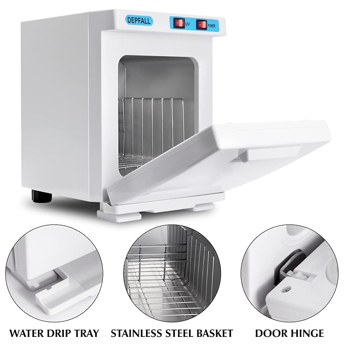 Mini Hot Towel Warmer, 5L Small Hot Towels Cabinet, 2-in-1 Spa Towel Warmers for Facials, Bathroom, Barber, Salon, Esthetician, Beauty, Upgrade Fast Heating Aluminum Interior, White