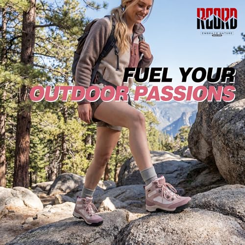 R CORD Womens Hiking Boots Breathable Hiking Boots Womens Waterproof Ankle Support Athletic Outdoor Non-slip Durable Hikin...