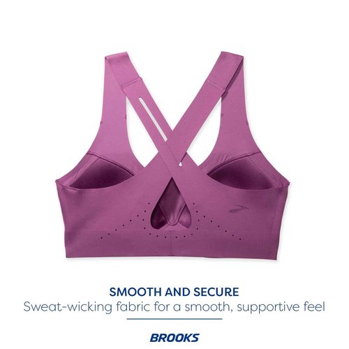 Brooks Women's Crossback 2.0 Sports Bra for Running, Workouts & Sports - Washed Plum - 36 A/B