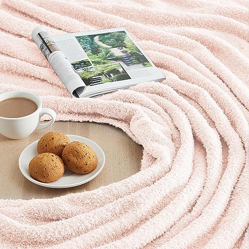 CYMULA Super Soft Pink Throw Blanket 50x60 inches- Lightweight Plush Fuzzy Fluffy Warm Cozy Blankets and Throws for Sofa B...