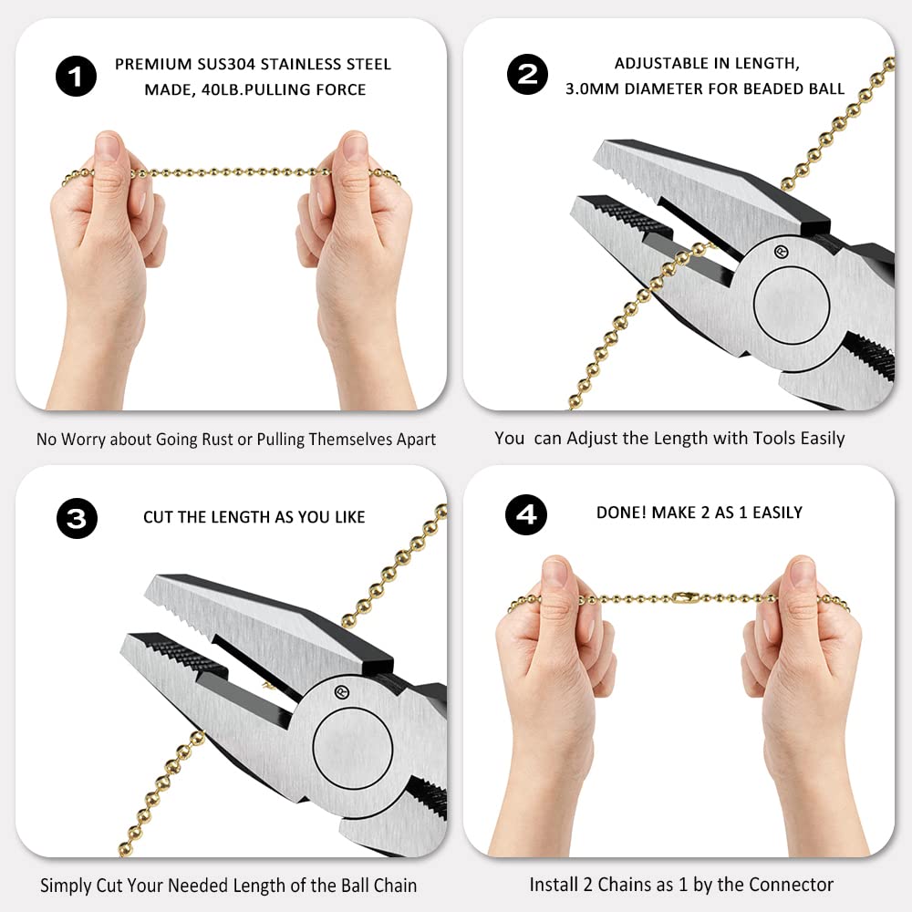 Akahttbn Ceiling Fan Pull Chain Chain Extender Extension For Ceiling Light Fan Chain 12 Inches Prism Ball Pendant Fan Pulls Set