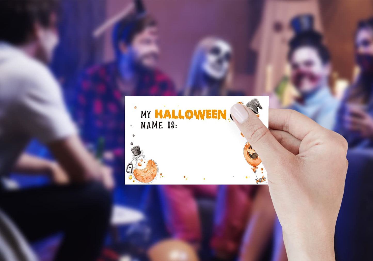Muruseni Halloween Games Sign - What's Your Halloween Name Game, Halloween Games and Activities for Family, Fall Party Games（3WN）