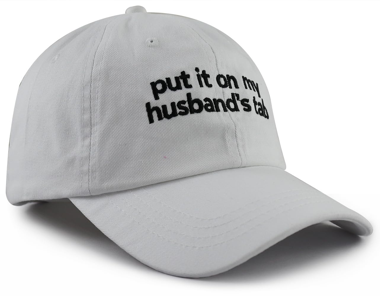 Gifts for Wife Husband, Put It On My Hubby's Tab Hat, Hubby and Wifey Baseball Cap, Funny Christmas Anniversary Birthday Gifts for Dad Mom Women Men White