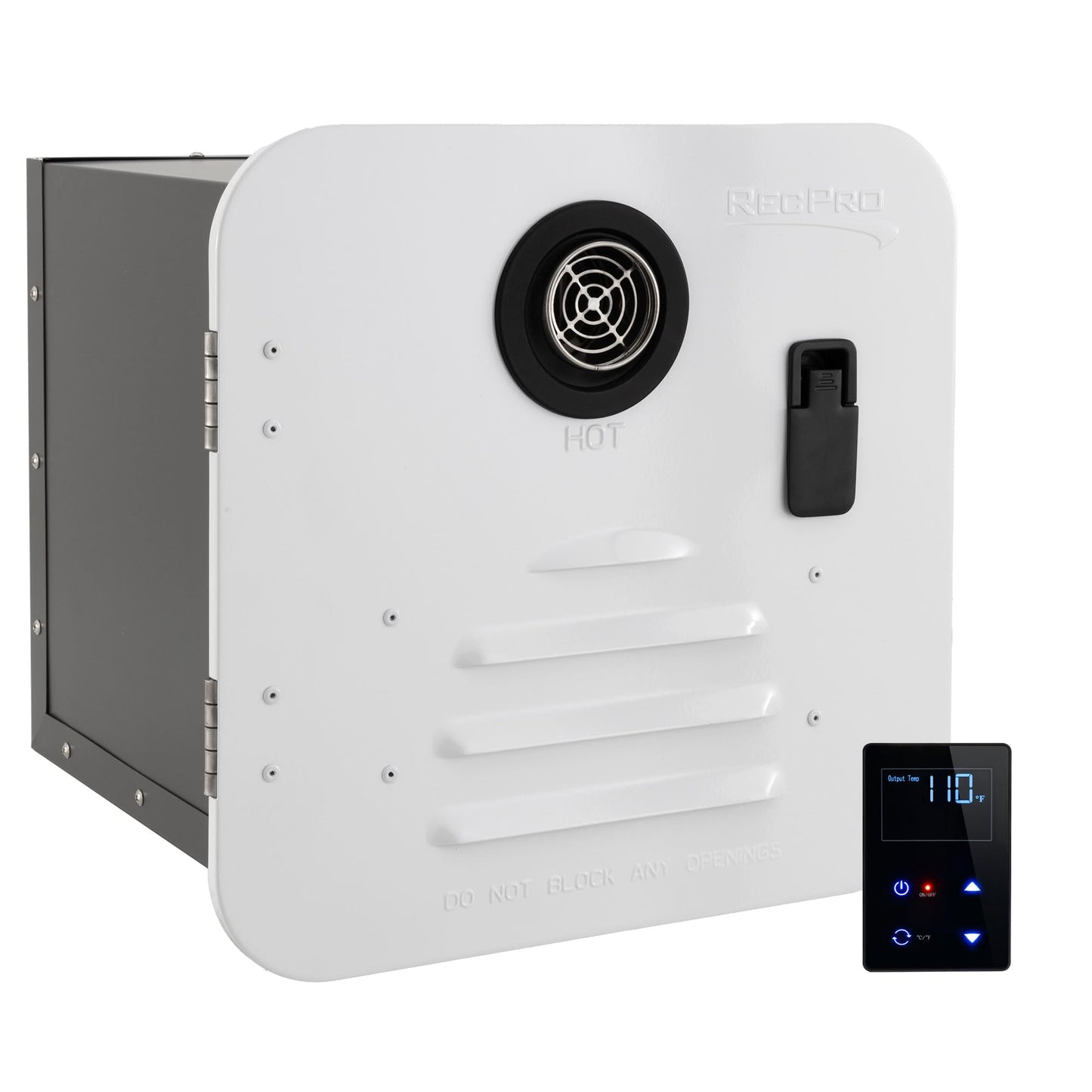 RecPro RV Tankless Hot Water Heater | 60,000 BTU | On Demand Gas Heater for Campers | Remote Control (15" Door, White)