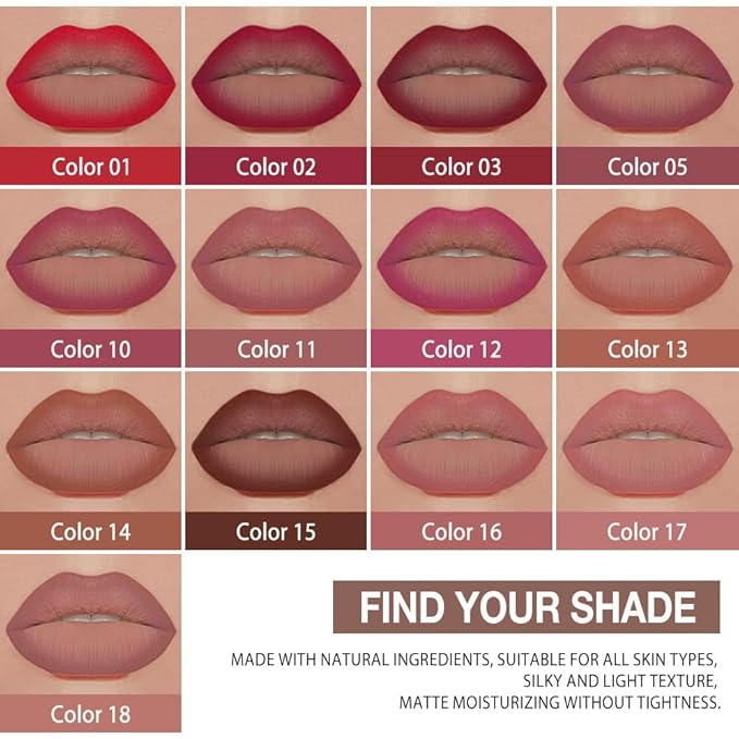 evpct Nude Pink Gradient Matte Lipstick Lip Liner Crayon Combo Pencil Set for Women Long Lasting Waterproof, Nude Matte Cream Lip Liner and Lipstick Combo Makeup, Flawless Gradual Ombre Effect