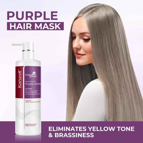 Karseell Purple Toning Hair Treatment Deep Repair Set, Shampoo and Hair Mask Oil Set for Blonde, Bleached, Silver, or Brown Highlighted Hair, Neutralizes Brassy Yellow Orange Tones