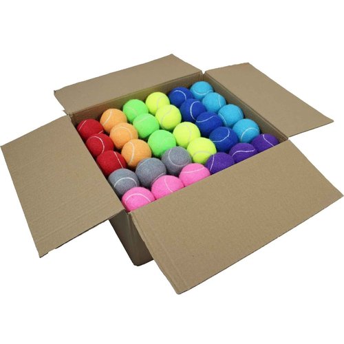 SHYUJAJIE Tennis Balls, 90 Pack Training Tennis Balls Bulk, High Elasticity Practice Tennis for Beginner, Exercise Playing Balls for Pet Dog(Multicolour)